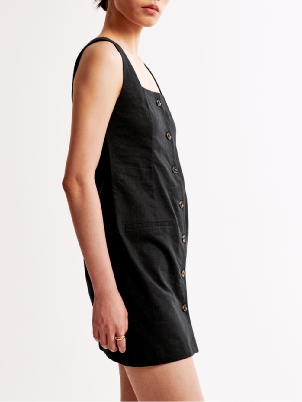 NWT Abercrombie & Fitch Mara Squareneck Linen Blend Vest Mini Dress Size Small - Picture 3 of 10